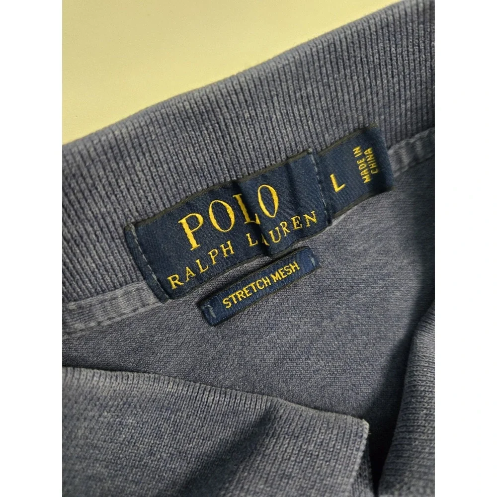 Polo Ralph Lauren Polo Shirt Classic Fit‎ Men's Large Blue Stretch Mesh Logo